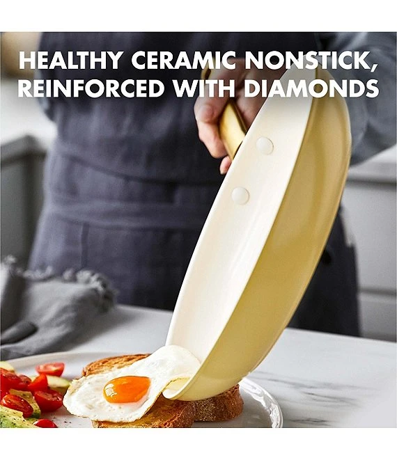 GreenPan Reserve Ceramic Nonstick 10#double; & 12#double; Yellow Frypan Set 1 GreenPan Reserve Ceramic Nonstick 10#double; & 12#double; Yellow Frypan Set