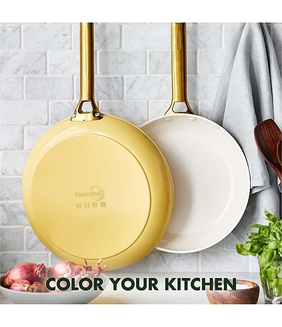 GreenPan Reserve Ceramic Nonstick 10#double; & 12#double; Yellow Frypan Set 5 GreenPan Reserve Ceramic Nonstick 10#double; & 12#double; Yellow Frypan Set - Afbeelding 5