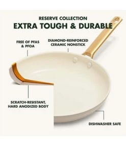 GreenPan Reserve Ceramic Nonstick 10#double; & 12#double; Taupe Frypan Set