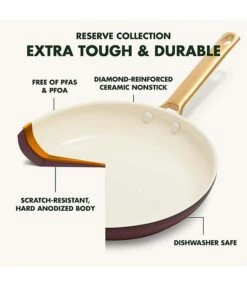 GreenPan Reserve Ceramic Nonstick 10#double; & 12#double; Merlot Frypan Set
