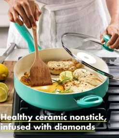GreenPan Rio Ceramic Non-Stick 5-qt. Covered Saute Pan With Helper Handle -Greenpan Winkel 00000000 zi 98451618 c597 401a bb29 b42950f119c6 03 ai
