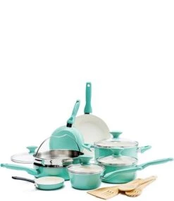 GreenPan Rio 16-Piece Turquoise With Cream Interior Cookware Set -Greenpan Winkel 20002426 zi