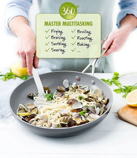 GreenPan Valencia Pro Magneto Ceramic Non-Stick 4.5-Quart Covered Saute Pan With Helper Handle 4 GreenPan Valencia Pro Magneto Ceramic Non-Stick 4.5-Quart Covered Saute Pan With Helper Handle - Afbeelding 4