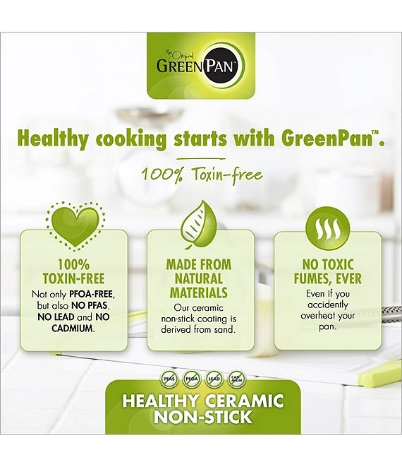 GreenPan Chatham Ceramic Non-Stick 8#double; Open Fry Pan 4 GreenPan Chatham Ceramic Non-Stick 8#double; Open Fry Pan - Afbeelding 4