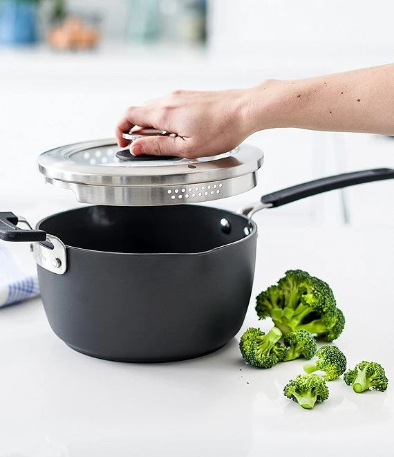 GreenPan Levels Hard Anodized Stackable Ceramic Non-Stick Saucepan With Straining Lid, 3-Quart 5 GreenPan Levels Hard Anodized Stackable Ceramic Non-Stick Saucepan With Straining Lid, 3-Quart - Afbeelding 5